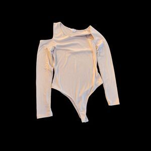 Lush Anthropologie Asymmetrical Long Sleeve Body Suit Womens SZ Medium Capsule